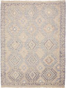 Tappeto Kilim Afghanistan Astratto Beige Blu 152x201 Cm