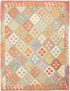 Tappeto Kilim Afghanistan Astratto Multicolore Pastello 154x200 Cm