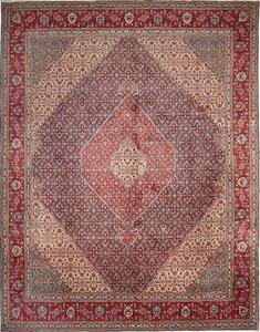 Tappeto Tabriz 40 Raj Persia Medaglione Rosso Blu 308x397 Cm