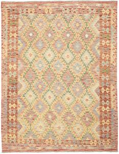 Tappeto Kilim Afghanistan Geometrico Pastello Rosso Terracotta 152x195 Cm