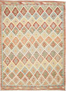 Tappeto Kilim Afghanistan Astratto Crema Terracotta 160x212 Cm