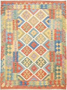 Tappeto Kilim Afghanistan Geometrico Multicolore Vivace 151x200 Cm