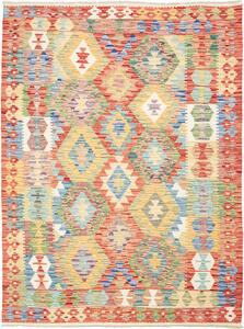 Tappeto Kilim Afghanistan Geometrico Multicolore Rosso 151x203 Cm