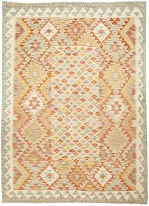 Tappeto Kilim Afghanistan Geometrico Terracotta Giallo 146x201 Cm