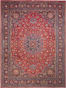 Tappeto Kashmar Persia Medaglione Rosso Blu 295x393 Cm