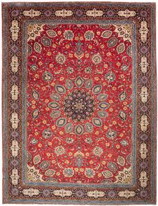 Tappeto Sarough Persia Medaglione Rosso Blu 298x390 Cm