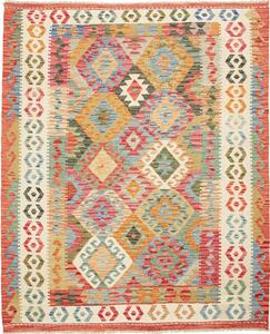 Tappeto Kilim Afghanistan Astratto Multicolore Vivace 159x194 Cm