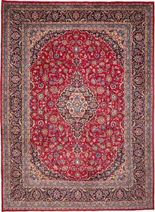 Tappeto Kashmar Persia Medaglione Rosso Blu Scuro 297x410 Cm