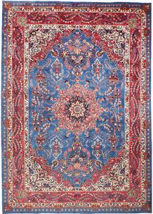 Tappeto Kashmar Persia Medaglione Blu Rosso 246x350 Cm