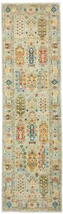Tappeto Tribal Pakistan Astratto Verde Acqua Multicolore 78x242 Cm