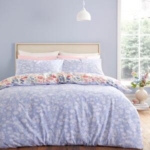 Lenzuola in cotone rosa e blu per letto matrimoniale 200x200 cm Olivia Floral - Bianca