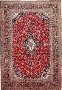 Tappeto Ardakan Persia Medaglione Rosso Blu 243x363 Cm