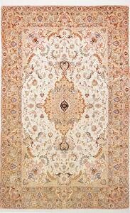 Tappeto Tabriz 70 Raj Persia Medaglione Avorio Beige 200x322 Cm