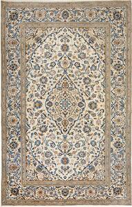 Tappeto Kashan Persia Medaglione Crema Blu 196x308 Cm