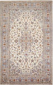 Tappeto Kashan Persia Medaglione Avorio Blu 197x315 Cm