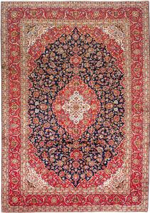 Tappeto Kashan Persia Medaglione Blu Rosso 250x357 Cm