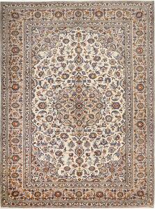 Tappeto Kashan Persia Medaglione Avorio Blu 250x333 Cm