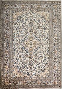 Tappeto Kashan Persia Medaglione Crema Blu 246x350 Cm