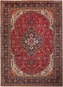 Tappeto Tabriz Persia Medaglione Rosso Blu Scuro 248x343 Cm