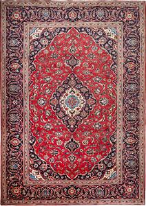Tappeto Ardakan Persia Medaglione Rosso Blu Scuro 246x345 Cm