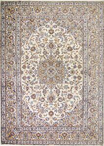 Tappeto Kashan Persia Floreale Avorio Blu 257x363 Cm