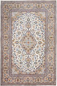 Tappeto Kashan Persia Medaglione Avorio Blu 200x300 Cm