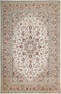 Tappeto Kashan Persia Medaglione Avorio Beige 197x305 Cm