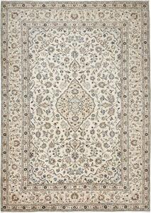 Tappeto Kashan Persia Medaglione Avorio Azzurro 248x352 Cm