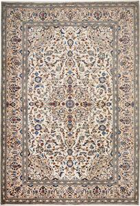 Tappeto Kashan Persia Medaglione Crema Blu 243x353 Cm