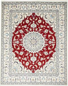 Tappeto Nain Kashmar Persia Medaglione Rosso Crema 200x250 Cm