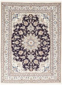 Tappeto Nain Kashmar Persia Medaglione Blu Notte Crema 150x200 Cm
