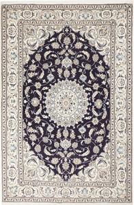 Tappeto Nain Kashmar Persia Medaglione Blu Notte Avorio 190x290 Cm