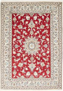 Tappeto Nain Kashmar Persia Medaglione Rosso Crema 173x245 Cm
