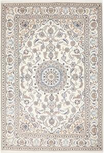 Tappeto Nain Kashmar Persia Medaglione Avorio Blu 200x300 Cm
