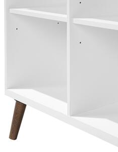 Libreria bianca con legno scuro 174 x 120 x 30 cm Scaffale scandinavo a 5 ripiani Beliani