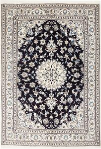 Tappeto Nain Kashmar Persia Medaglione Blu Scuro Avorio 165x245 Cm