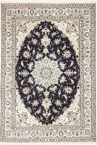 Tappeto Nain Kashmar Persia Medaglione Blu Notte Crema 167x242 Cm
