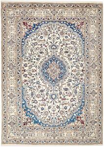 Tappeto Nain Kashmar Persia Medaglione Crema Blu 200x285 Cm