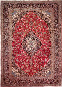 Tappeto Ardakan Persia Medaglione Rosso Blu 305x430 Cm