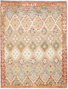 Tappeto Kilim Afghanistan Geometrico Beige Terracotta 151x196 Cm