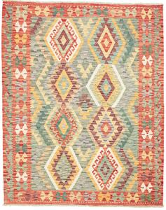 Tappeto Kilim Afghanistan Geometrico Multicolore Caldo 158x198 Cm
