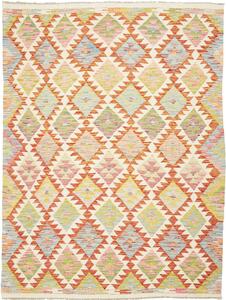 Tappeto Kilim Afghanistan Geometrico Multicolore Terracotta 156x206 Cm