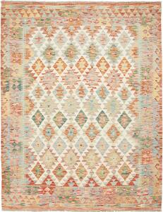 Tappeto Kilim Afghanistan Geometrico Crema Arancio 153x200 Cm