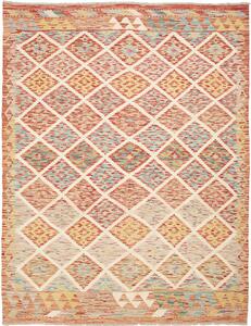 Tappeto Kilim Afghanistan Astratto Terracotta Azzurro 155x202 Cm