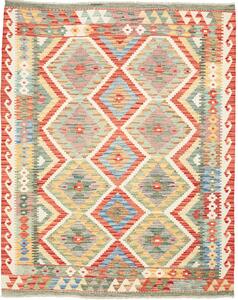 Tappeto Kilim Afghanistan Astratto Rosso Azzurro 156x194 Cm