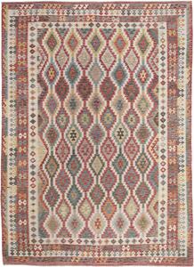 Tappeto Kilim Afghanistan Geometrico Rosso Blu 316x440 Cm