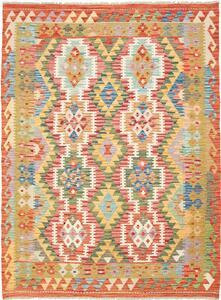 Tappeto Kilim Afghanistan Geometrico Multicolore Vivace Caldo 145x194 Cm