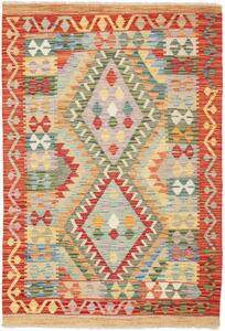 Tappeto Kilim Afghanistan Geometrico Terracotta Multicolore Vivace 104x150 Cm
