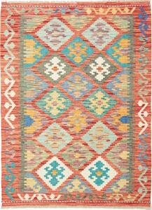 Tappeto Kilim Afghanistan Astratto Corallo Turchese 107x148 Cm