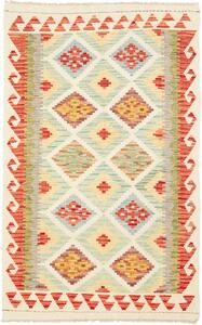 Tappeto Kilim Afghanistan Geometrico Crema Multicolore 99x155 Cm